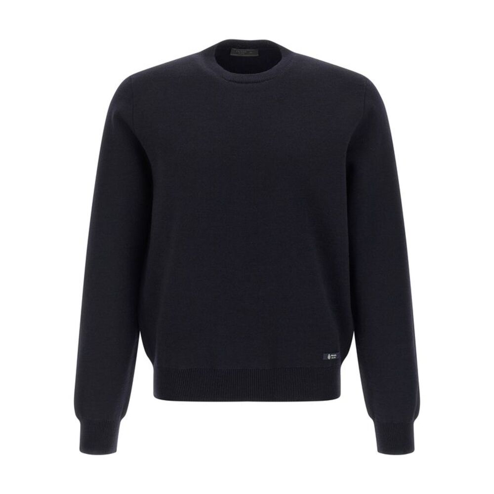 Prada Blue Virgin Wool Men's Cardigan